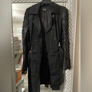 Bebe genuine leather trench coat